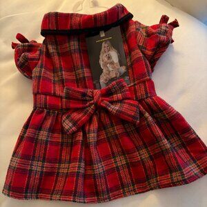 NWT Red Plaid Dog Dress Size Small Jessica Simpson - Winterwear for pets